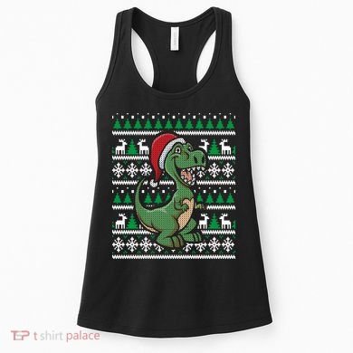 Dinosaur Ugly Christmas Women's Tank Top
