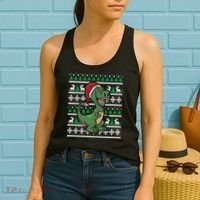 Dinosaur Ugly Christmas Women's Tank Top thumb 2
