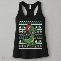 Dinosaur Ugly Christmas Women's Tank Top thumb 3