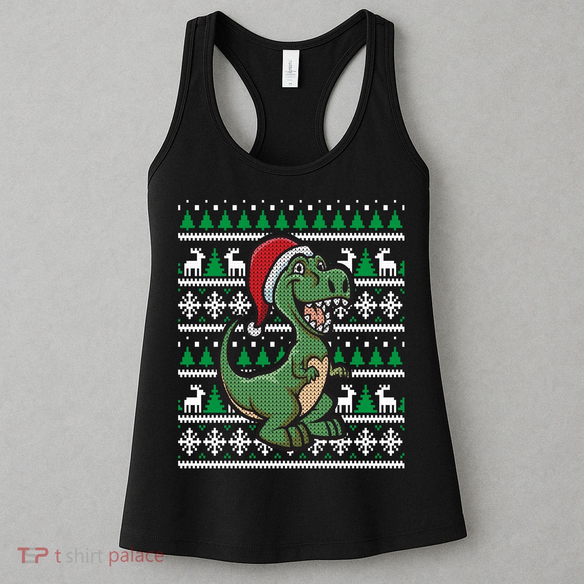 Dinosaur Ugly Christmas Women's Tank Top