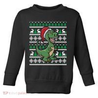 Dinosaur Ugly Christmas Toddler Sweatshirt thumb 0