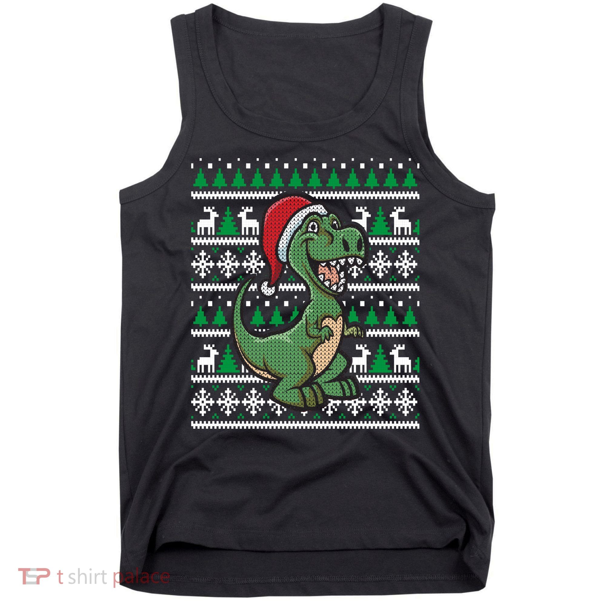 Dinosaur Ugly Christmas Tank Top