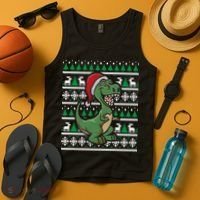 Dinosaur Ugly Christmas Tank Top thumb 4