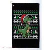 Dinosaur Ugly Christmas Golf Towel thumb 0