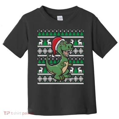 Dinosaur Ugly Christmas Toddler T-Shirt