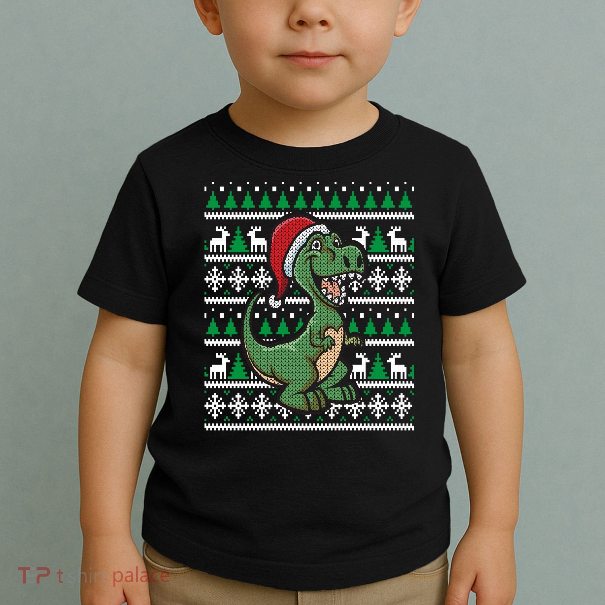 Dinosaur Ugly Christmas Toddler T-Shirt