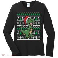 Dinosaur Ugly Christmas Women's Long Sleeve Shirt thumb 0