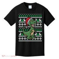 Dinosaur Ugly Christmas Kids T-Shirt thumb 0
