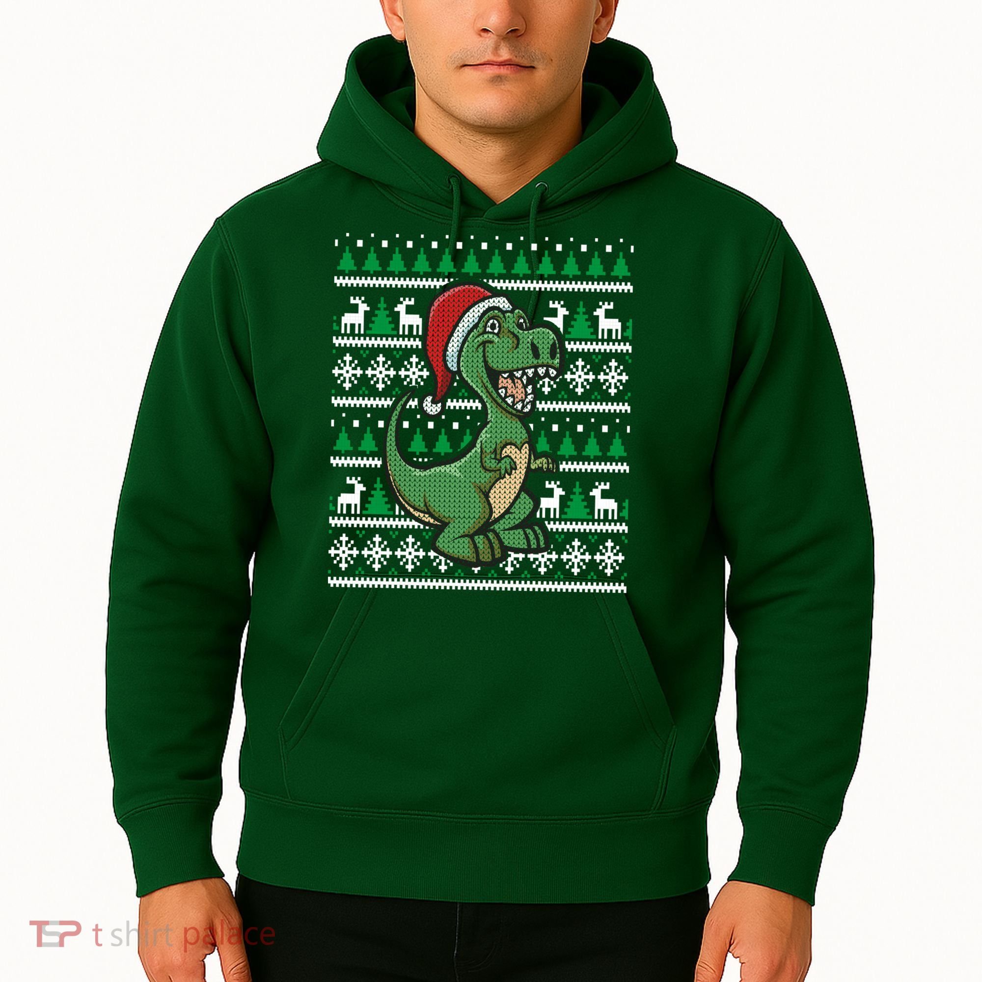 Dinosaur Ugly Christmas Hoodie