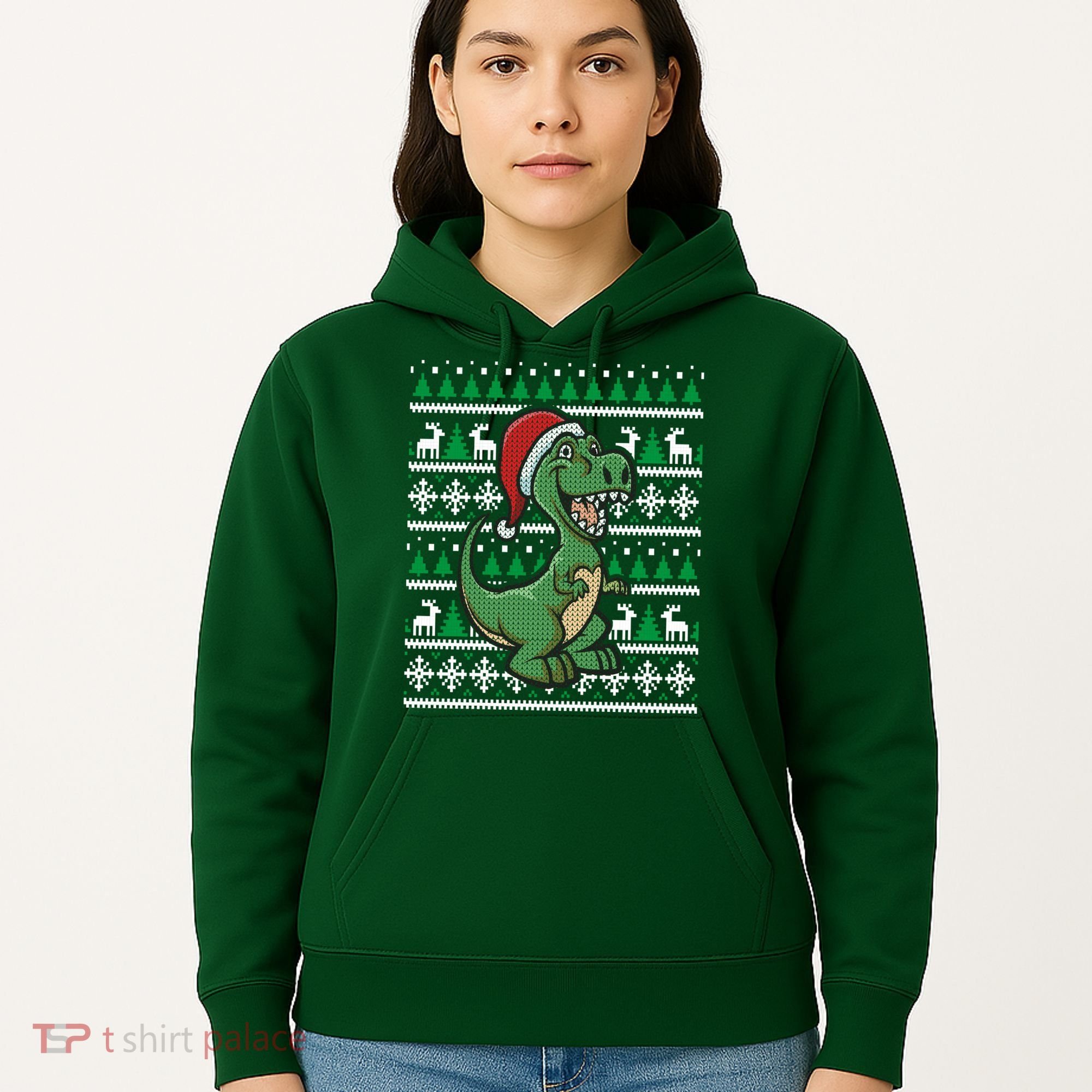 Dinosaur Ugly Christmas Hoodie