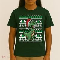 Dinosaur Ugly Christmas T-Shirt thumb 4