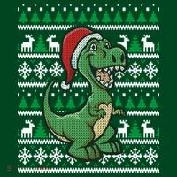 Dinosaur Ugly Christmas T-Shirt thumb 7