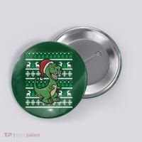 Dinosaur Ugly Christmas Button thumb 0