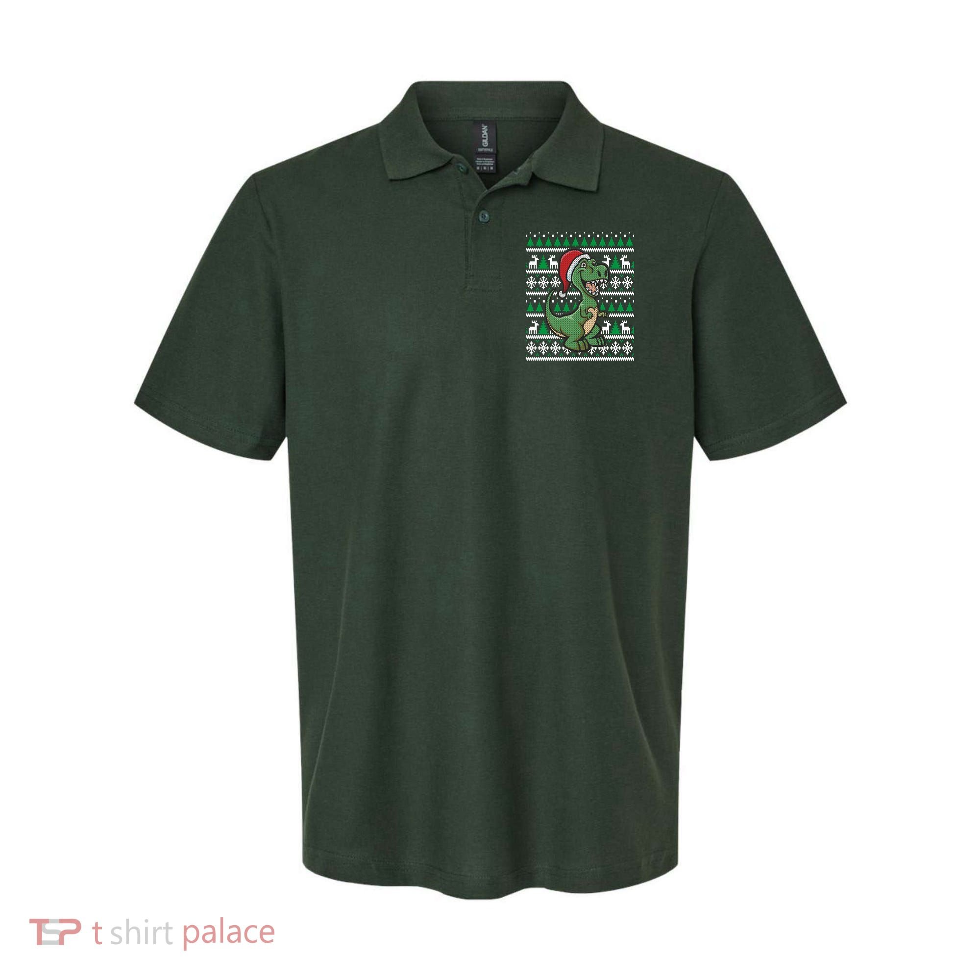 Dinosaur Ugly Christmas Polo