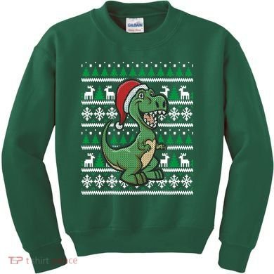 Dinosaur Ugly Christmas Kids Sweatshirt