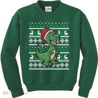 Dinosaur Ugly Christmas Kids Sweatshirt thumb 0