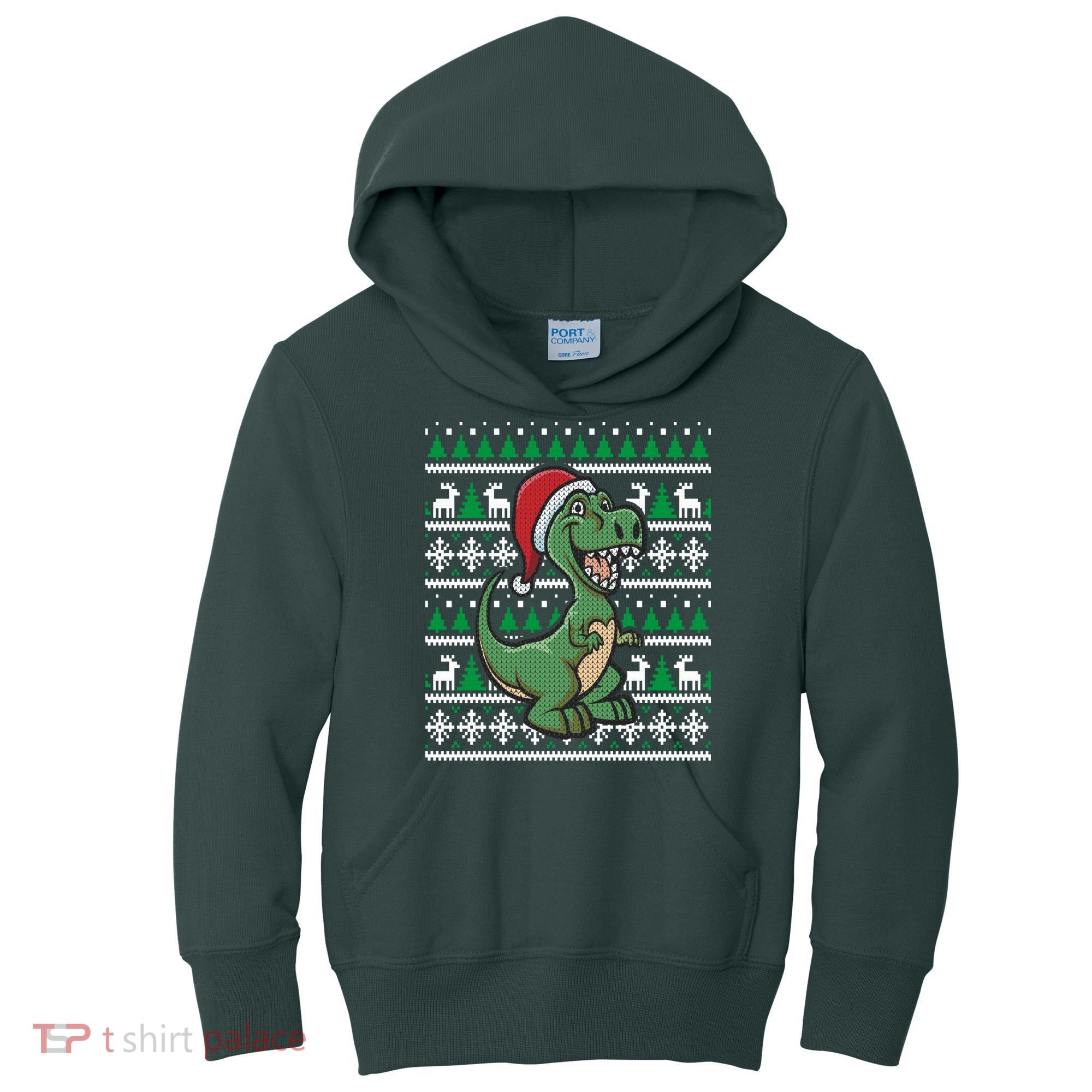 Dinosaur Ugly Christmas Kids Hoodie