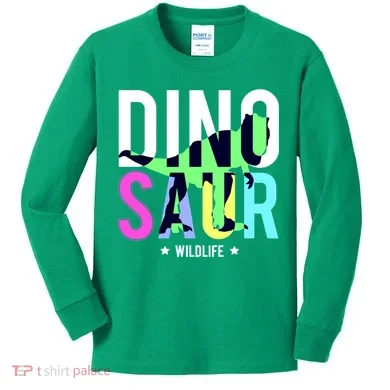Dinosaur Wildlife Kids Long Sleeve Shirt