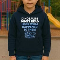 Dinosaurs Didn't Read Kids Hoodie thumb 3