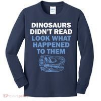 Dinosaurs Didn't Read Kids Long Sleeve Shirt thumb 0