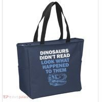 Dinosaurs Didn't Read Tote Bag thumb 2