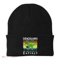 Dinosaurs Didn't Read Now They Are Extinct Funny Beanie thumb 0