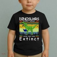 Dinosaurs Didn't Read Now They Are Extinct Funny Toddler T-Shirt thumb 2