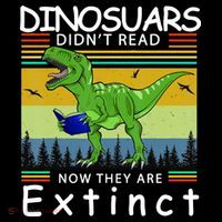 Dinosaurs Didn't Read Now They Are Extinct Funny Women's Long Sleeve Shirt thumb 2