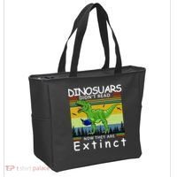 Dinosaurs Didn't Read Now They Are Extinct Funny Tote Bag thumb 2