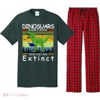 Dinosaurs Didn't Read Now They Are Extinct Funny Pajama Set thumb 0