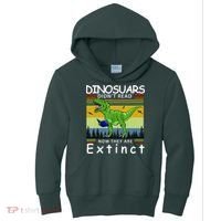 Dinosaurs Didn't Read Now They Are Extinct Funny Kids Hoodie thumb 0