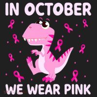 Dinosaur In October We Wear Pink Breast Cancer Boys Beanie thumb 2