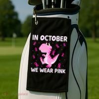 Dinosaur In October We Wear Pink Breast Cancer Boys Golf Towel thumb 2