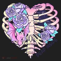 Dead Inside Pink Skeleton Chest Crow Heart Roses Halloween Gift Women's Sweatshirt thumb 2