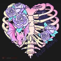 Dead Inside Pink Skeleton Chest Crow Heart Roses Halloween Gift Pajama Set thumb 2
