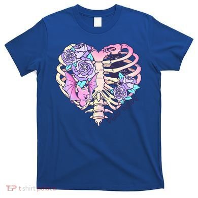 Dead Inside Pink Skeleton Chest Crow Heart Roses Halloween Gift T-Shirt