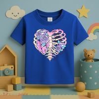 Dead Inside Pink Skeleton Chest Crow Heart Roses Halloween Gift Toddler T-Shirt thumb 3