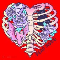 Dead Inside Pink Skeleton Chest Crow Heart Roses Halloween Gift Santa Hat thumb 1
