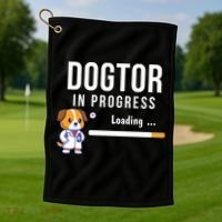 Dogtor In Progress Future Dog Doctor Vet Student Funny Vet Future Vet Golf Towel thumb 1