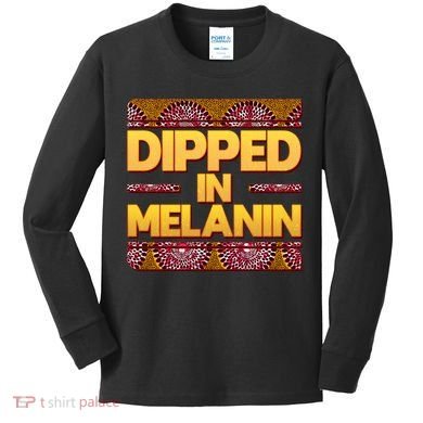 Dipped In Melanin Kids Long Sleeve Shirt