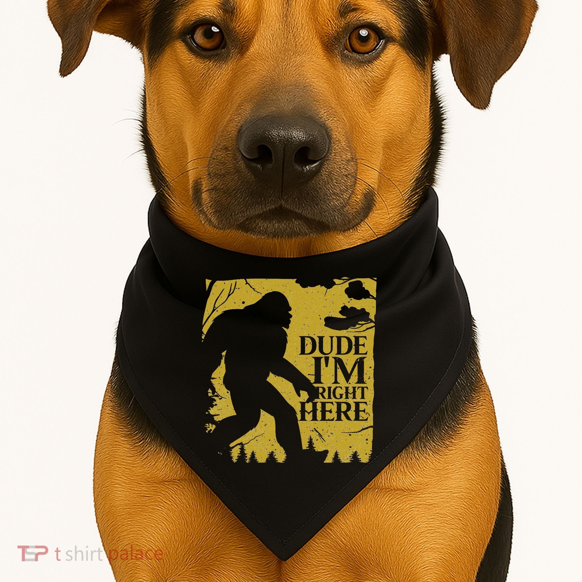 Dude I'm Right Here I Bigfoot Sasquatch Gift USA-Made Doggie Bandana