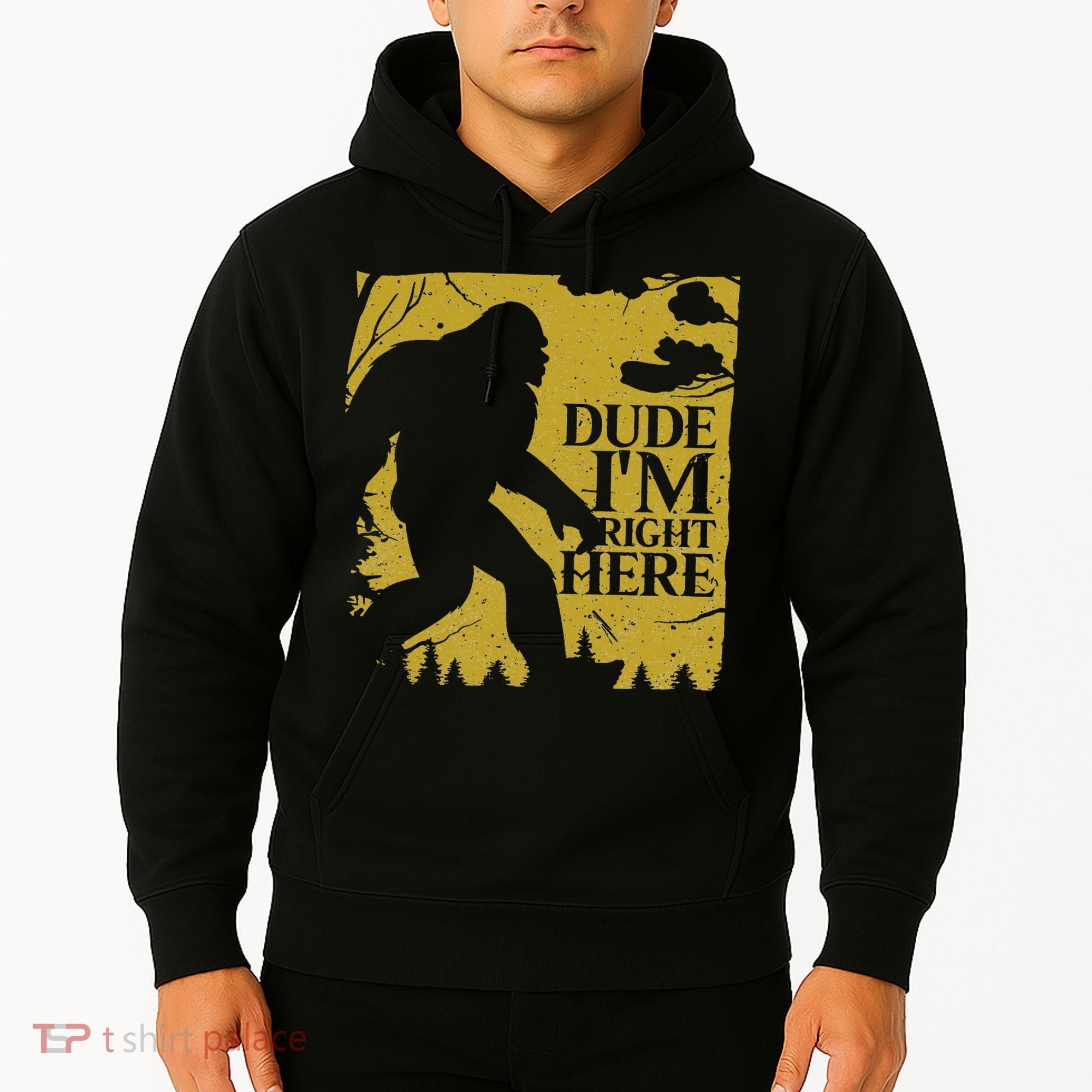 Dude I'm Right Here I Bigfoot Sasquatch Gift Hoodie