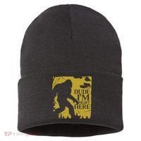Dude I'm Right Here I Bigfoot Sasquatch Gift Sustainable Knit Beanie thumb 0