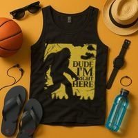 Dude I'm Right Here I Bigfoot Sasquatch Gift Tank Top thumb 4
