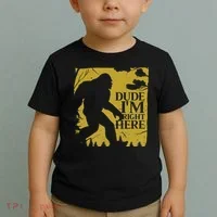 Dude I'm Right Here I Bigfoot Sasquatch Gift Toddler T-Shirt thumb 2
