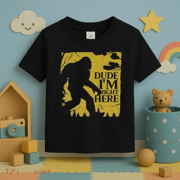 Dude I'm Right Here I Bigfoot Sasquatch Gift Toddler T-Shirt