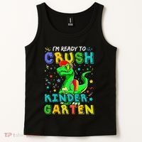 Dinosaur I'm Ready To Crush Kindergarten Back To School Tank Top thumb 2