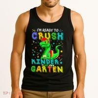 Dinosaur I'm Ready To Crush Kindergarten Back To School Tank Top thumb 3