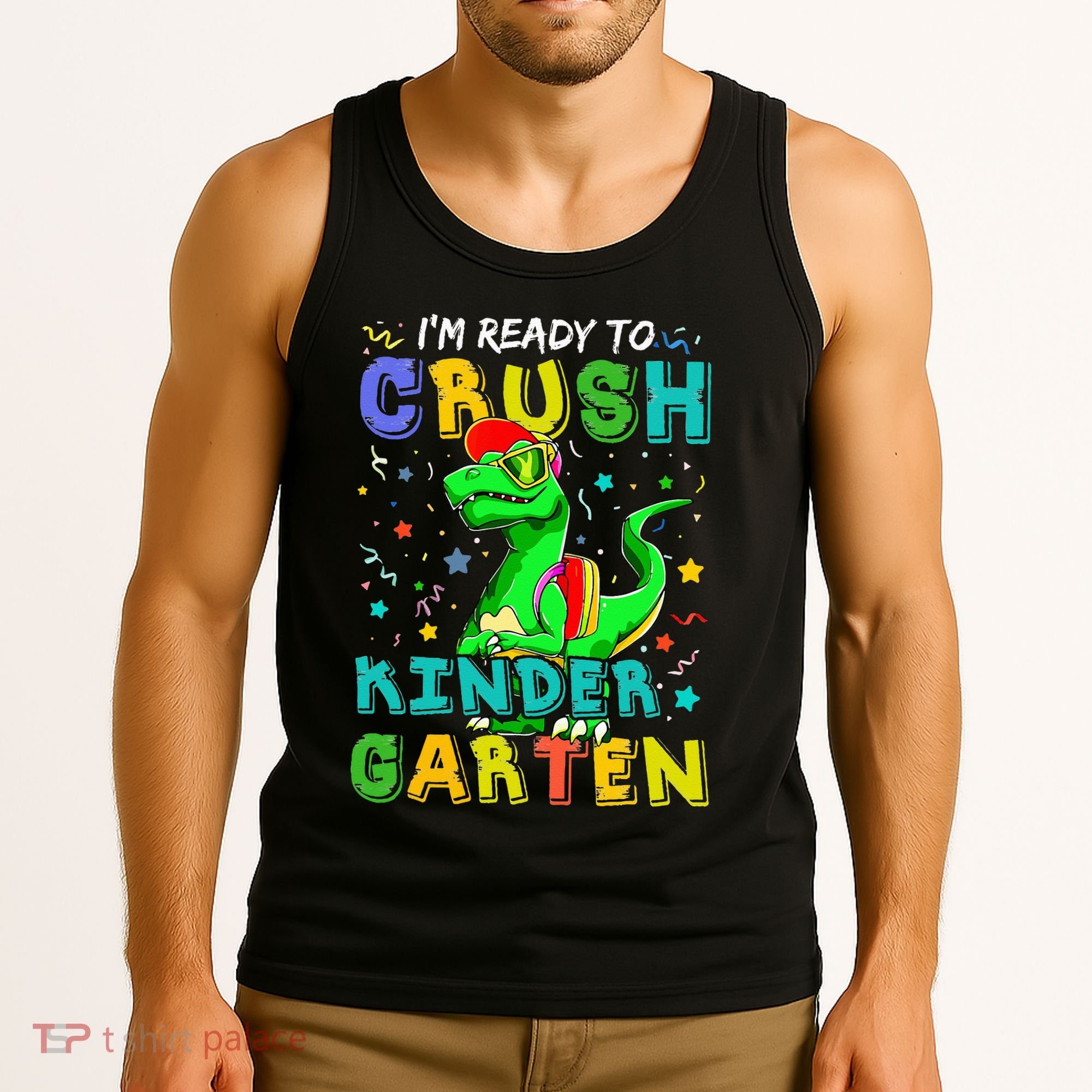 Dinosaur I'm Ready To Crush Kindergarten Back To School Tank Top