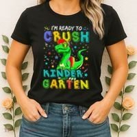 Dinosaur I'm Ready To Crush Kindergarten Back To School Women's T-Shirt thumb 2